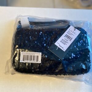 Nicole Miller Black sequin shoulder Bag NWT